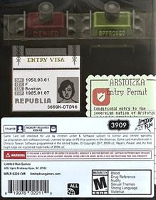 Papers, Please - Box - Back (North America) - 530x679