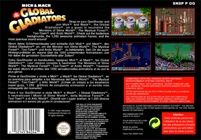Mick & Mack as the Global Gladiators - Fanart - Box - Back (Europe) - 2103x1476