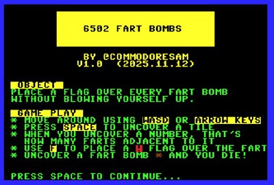 6502 Fart Bombs - Screenshot - Game Title (null) - 623x421
