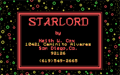 Starlord (1987) - Screenshot - Game Title (null) - 320x200
