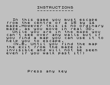 3D Maze (Henry Wright) - Screenshot - Gameplay (null) - 574x445