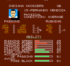 Tecmo Super Bowl: NCAA 2K26 Edition - Screenshot - Gameplay (World) - 256x240