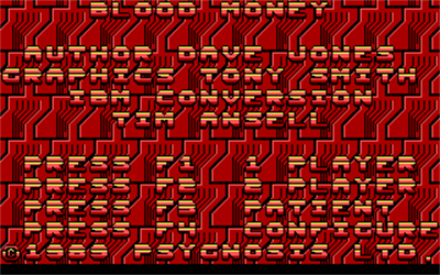 Blood Money - Screenshot - Game Select (null) - 320x200