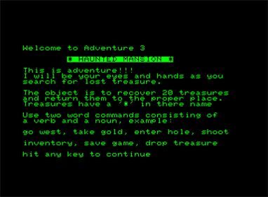 Adventure 3: Haunted Mansion - Screenshot - Game Title (null) - 384x282