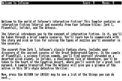 The Four-in-One Infocom Sampler - Screenshot - Game Title (null) - 600x400