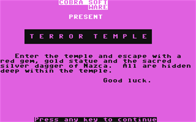Terror Temple - Screenshot - Game Title (null) - 320x200