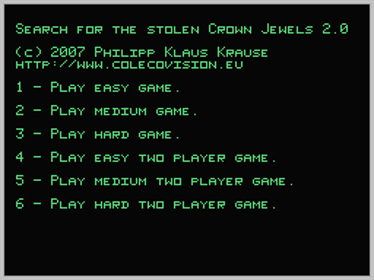Search for the Stolen Crown Jewels 2 - Screenshot - Game Title (World) - 256x192