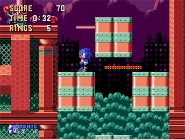 Teen Sonic in Sonic 1 - Screenshot - Gameplay (World) - 1017x765