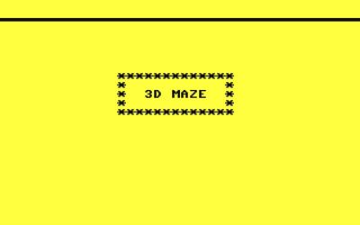3D Maze (-) - Screenshot - Game Title (World) - 1280x800