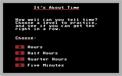 It's About Time - Screenshot - Game Select (null) - 320x200
