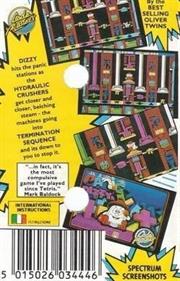 Dizzy Panic - Box - Back (Europe) - 250x389