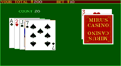 Blackjack (1989) - Screenshot - Gameplay (World) - 640x350