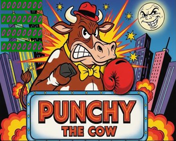 Punchy The Cow - Arcade - Marquee (World) - 1278x1021