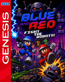 Blue and Red: Fight the Robots! - Fanart - Box - Front (null) - 798x1016
