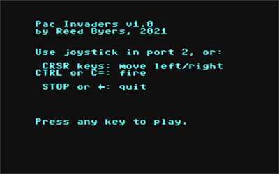 Pac Invaders - Screenshot - Game Title (null) - 320x200