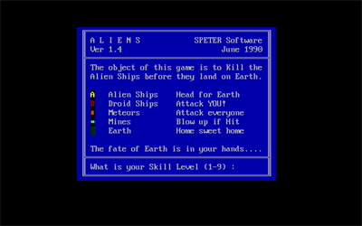 Aliens (Speter Software) - Screenshot - Game Title (null) - 640x400
