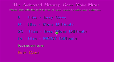 The Animated Memory Game - Screenshot - Game Select (null) - 640x350