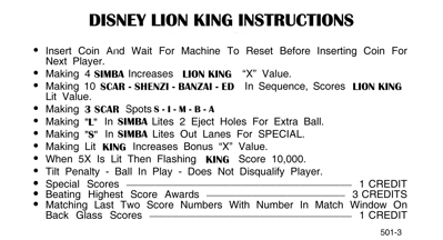 The Lion King - Arcade - Controls Information (null) - 1776x961