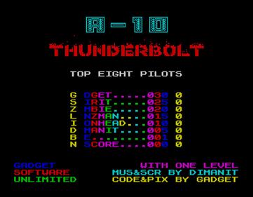 A-10 Thunderbolt - Screenshot - High Scores (null) - 576x448