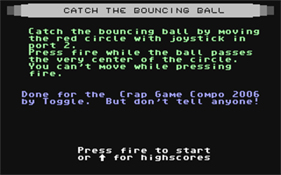 Catch the Bouncing Ball - Screenshot - Game Title (null) - 320x200
