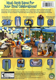 The Sims 2: Celebration! Stuff - Box - Back (North America) - 959x1364