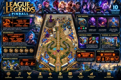League of Legends Pinball - Advertisement Flyer - Back (null) - 1536x1024