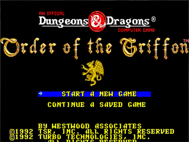 Dungeons & Dragons: Order of the Griffon - Screenshot - Game Title (North America) - 640x480