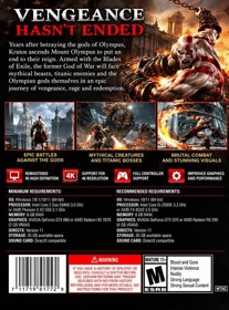 God of War III Remastered - Fanart - Box - Back (North America) - 758x1027