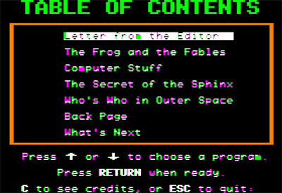 Microzine 13 - Screenshot - Game Select (null) - 560x384