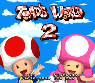 Toad's World 2 - Screenshot - Game Title (World) - 256x224