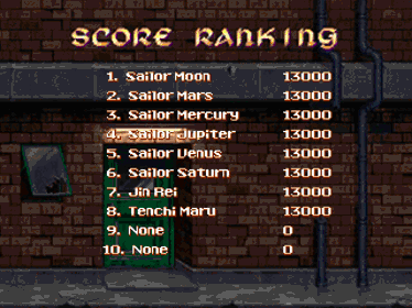 Pretty Soldier Sailor Moon [Arcade Style Version] [Blacked Edition] - Screenshot - High Scores (World) - 960x720