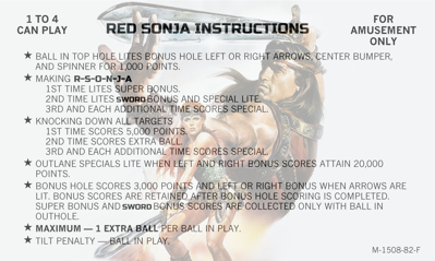 Red Sonja - Arcade - Controls Information (null) - 1626x973