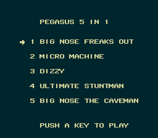 Pegasus Golden Five - Screenshot - Game Select (Europe) - 256x224