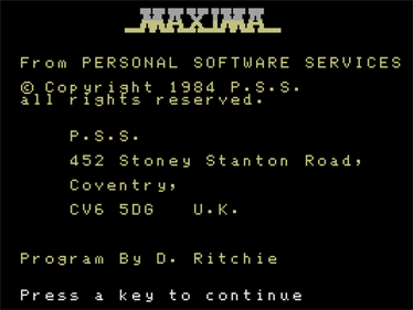 Maxima - Screenshot - Game Title (Europe) - 640x480