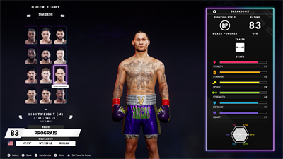 Undisputed - Screenshot - Game Select (United States) - 3840x2160