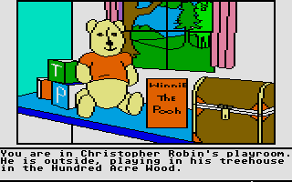 Illustration of Winnie the Pooh in the Hundred Acre Wood