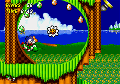 Yoshi in Sonic The Hedgehog 2 - Screenshot - Gameplay (World) - 320x224