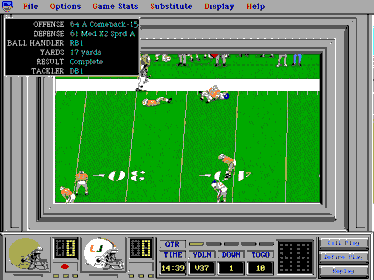 All-American College Football (1995) - Screenshot - Gameplay (null) - 640x480