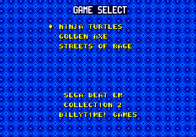 Sega Beat 'em Up Collection Vol. 2 - Screenshot - Game Select (null) - 320x224