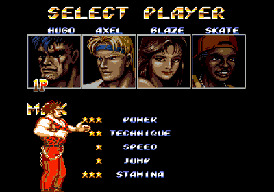 Streets of Rage 2: Andore's Rampage - Screenshot - Game Select (null) - 320x224