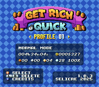 Super Mario World: Get Rich Quick - Screenshot - Game Title (World) - 256x224
