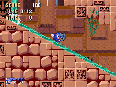 Teen Sonic in Sonic 1 - Screenshot - Gameplay (World) - 1019x765