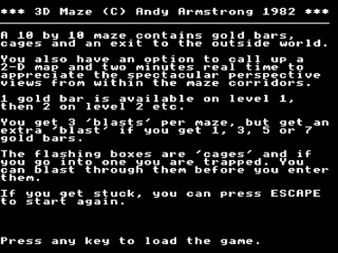 3D Maze (Andy Armstrong) - Screenshot - Game Title (null) - 1024x768
