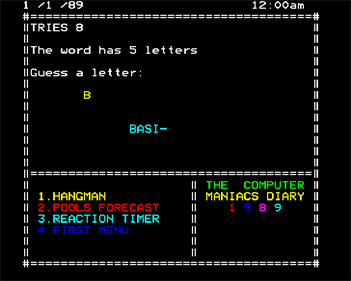 Computer Maniacs 1989 Diary - Screenshot - Gameplay (null) - 640x512