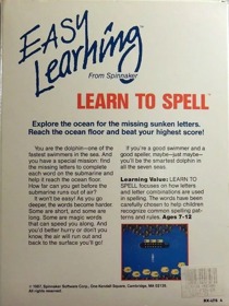 Easy Learning: Learn to Spell - Box - Back (North America) - 789x1053
