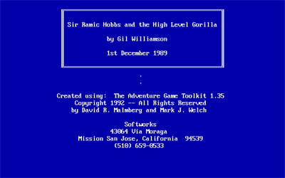 Sir Ramic Hobbs and the High Level Gorilla - Screenshot - Game Title (null) - 640x400