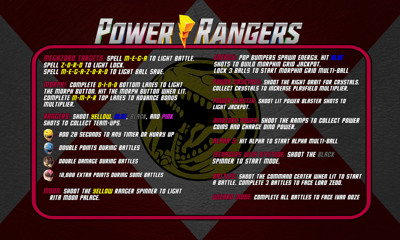 Mighty Morphin Power Rangers - Arcade - Controls Information (null) - 1600x960
