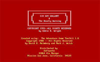 Sir Guy Gallant & The Deadly Warning - Screenshot - Game Title (null) - 640x400