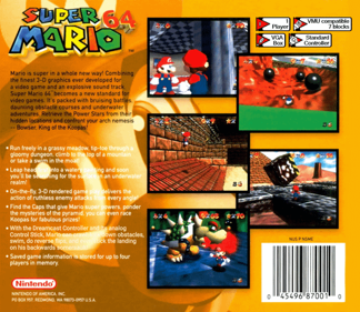 Super Mario 64 - Fanart - Cart - Back (North America) - 534x463