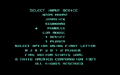 Arkanoid NTSC - Screenshot - Game Select (North America) - 320x200